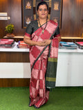 Maroon Silk Saree with Contrast Border
