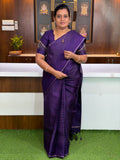 Deep Purple Checked Silk Saree